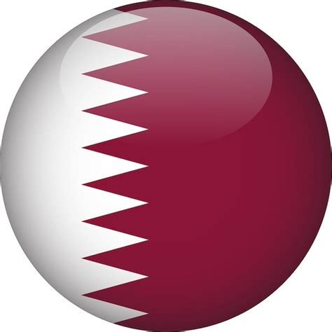 Premium Vector Qatar D Rounded Flag Button