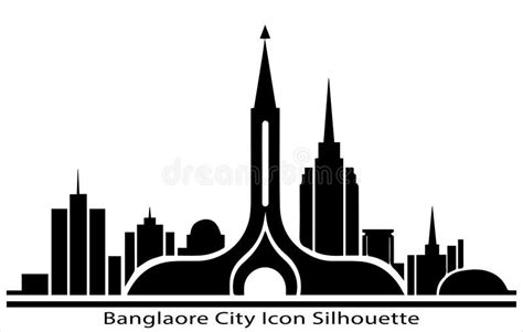 Bangalore Skyline Silhouette. Black Bangalore City Design Isolated on ...