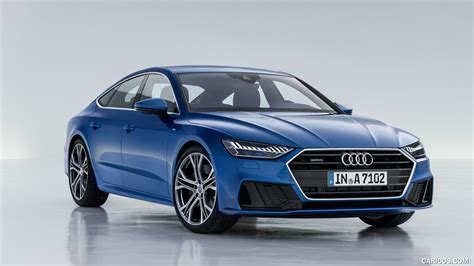 Audi A7 Sportback | 2019MY (Color: Ara Blue) | Front Three-Quarter