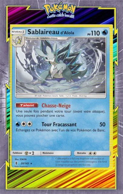 SABLAIREAU D ALOLA SL2 20 145 Carte Pokemon Neuve Française EUR