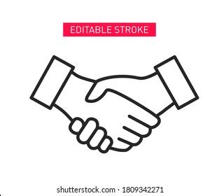 Vector Handshake Line Art Icon Sign Stock Vector Royalty Free