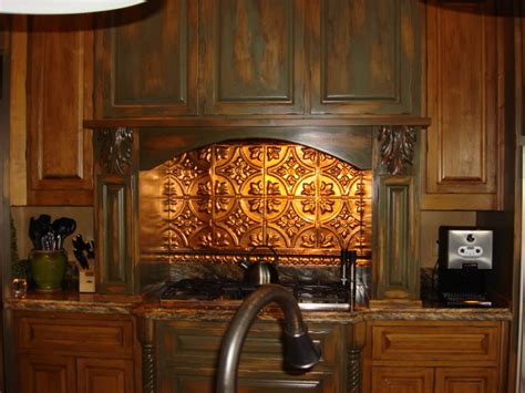 Tin Backsplash Kitchen Backsplashes Rustic Kitchen Tampa By