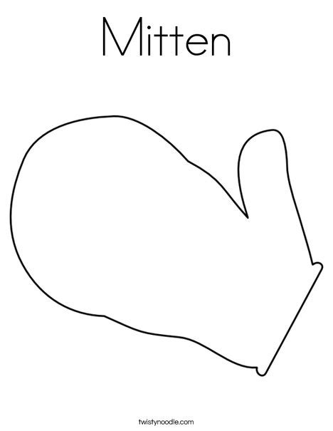 Mitten Coloring Page Twisty Noodle