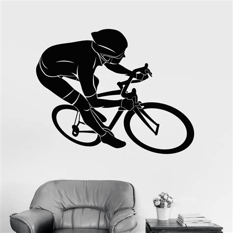 Vinyl Wall Decal Cyclist Cycle Racing Sport Race Helmet Stickers (2158 — Wallstickers4you