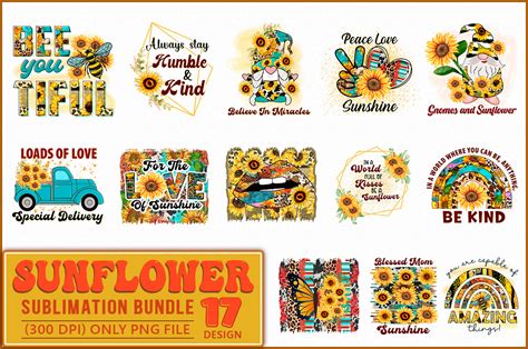 Sunflower Sublimation Bundle Graphic By Extreme Designart · Creative Fabrica