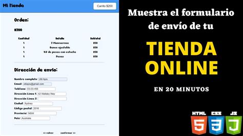 8 Muestra el formulario de envío de tu tienda online usando HTML CSS