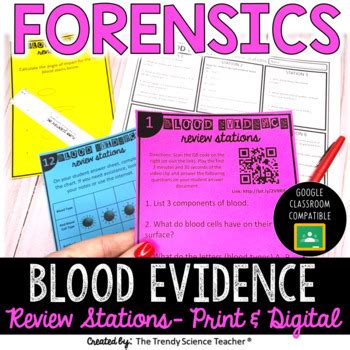 Blood Typing Blood Spatter Review Stations Forensics Activity