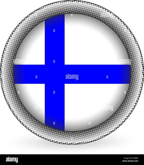 Finland Flag Button On A White Background Vector Illustration Stock