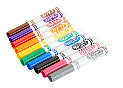 Crayola Broad Line Markers Assorted Classic Colors Box Of 10 Office Depot