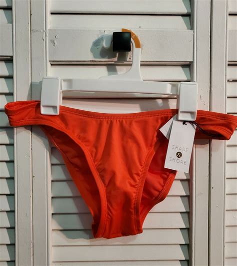 Shade Shore Women S Hipster Bikini Bottom Hot Orange Size S M