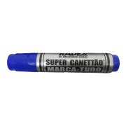 Marcador Permanente Ponta Chanfrada Azul Canettão Refil Radex