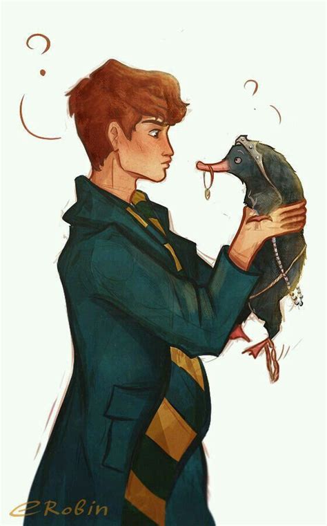 Newt Scamander And The Niffler Moments Harry Potter Drawings