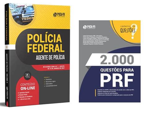 Combo Pf Agente De Pol Cia Apostila Caderno Quest Es Livros