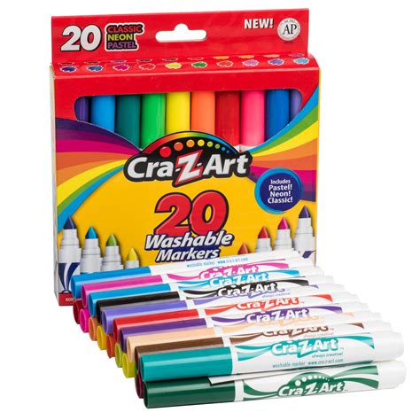 Cra Z Art Washable Broadline Markers 20 Count Classic Neon And