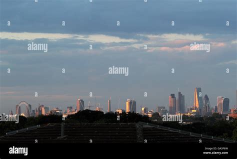 The London Skyline Viewed From The Grounds On Day Six Of The Wimbledon