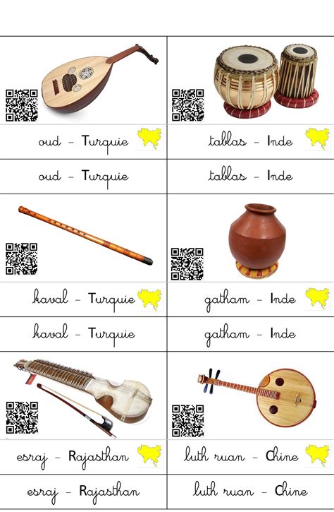 Instruments du monde QR code vidéos tiloustics