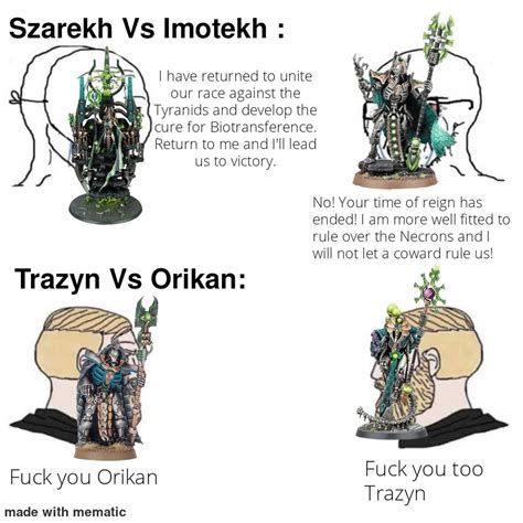 Necron Rivalries Be Like Rgrimdank