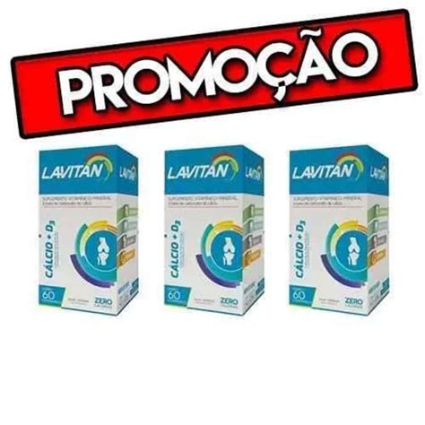 Combo 3 Caixas De Lavitan Cálcio Vitamina D 60 Cpr Cada Ossos