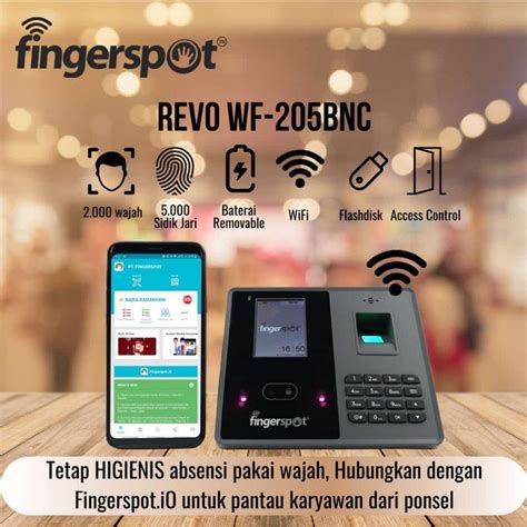 Jual Mesin Absensi Finger Print Sidik Jari Fingerspot Revo WF 205BNC