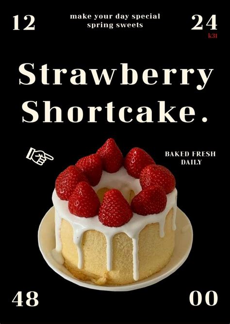 strawberry shortcake poster | Strawberry shortcake, Food poster, Baking