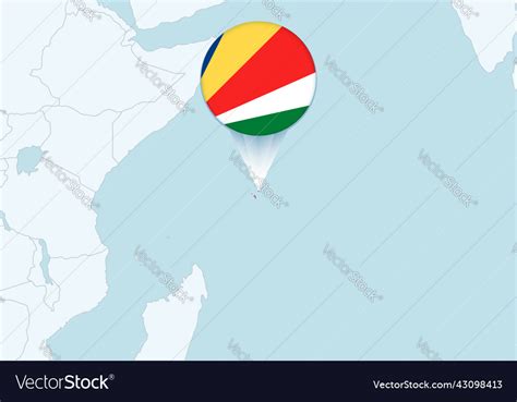 Africa with selected seychelles map Royalty Free Vector