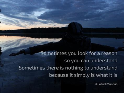 Sometimes You Look For A Reason So You Can Understand Sometimes There