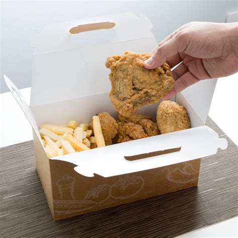 Barn Style Take Out Lunch Chicken Box W Fresh Print Design