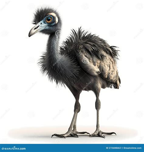 Good View Ostrich Illustration. Generative AI Stock Illustration