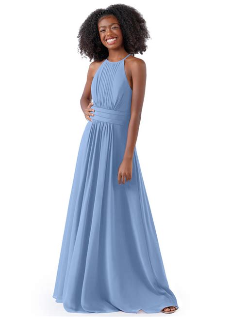 Steel Blue Azazie Bonnie Jbd Junior Bridesmaid Dresses Azazie