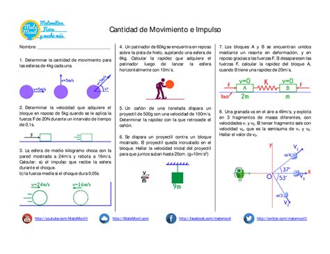 Cantidad De Movimiento E Impulso Ejercicios Propuestos Pdf Cantidad