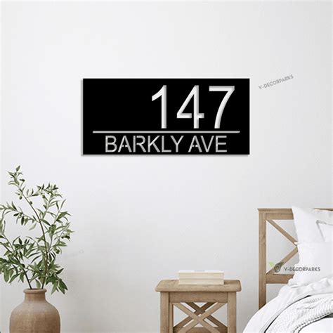 Led Address Metal Art Sign Light Up, Address Plaque Sign Multi Color ...