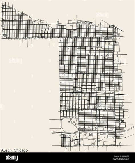 Street roads map of the AUSTIN COMMUNITY AREA, CHICAGO Stock Vector ...