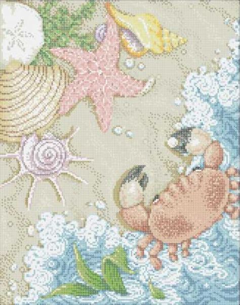 Crab Seashell Seastar Beach Ocean Cross Stitch Pattern Etsy