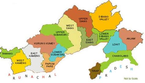 Arunachal Pradesh Map With Districts