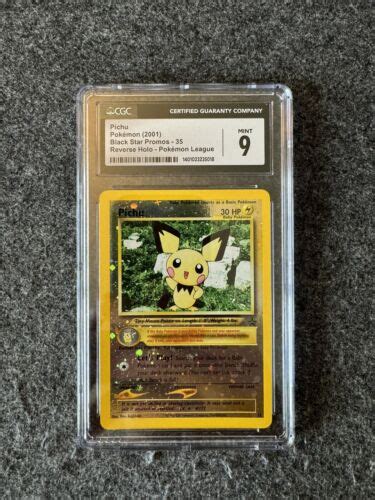 2001 Pokemon Pichu 35 Black Star Promo Reverse Holo CGC 9 MINT