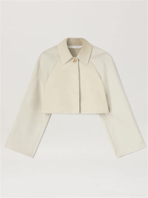 Cropped Trench Coat In Neutrals Palm Angels Official