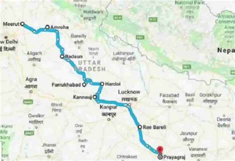 Ganga Expressway Route map | List of Villages | Interchanges