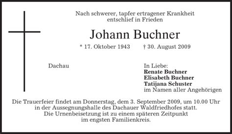 Traueranzeigen Von Johann Buchner Trauer Merkur De