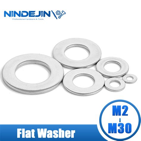 NINDEJIN 1 100pcs Flat Washer M2 M2 5 M3 M4 M5 M6 M8 M10 M12 M14 M16