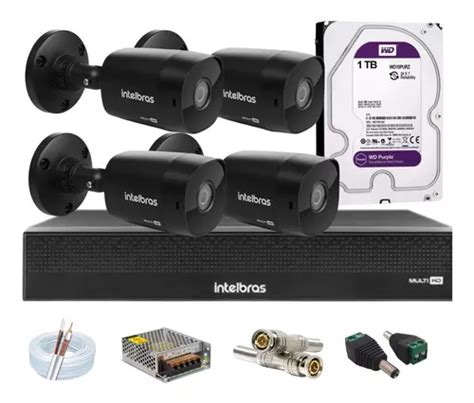 Kit Intelbras 4 Vhd 1230b G7 Black Dvr 1004c 4 Canais C 1tb