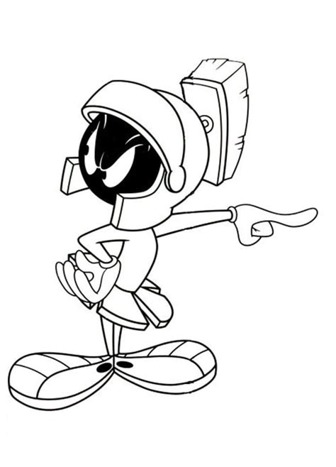 Marvin The Martian From Looney Tunes Coloring Page Free Printable