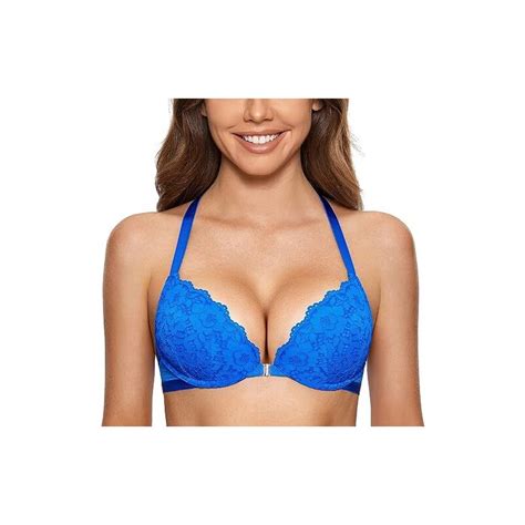 DOBREVA Donna Reggiseno Apertura Frontale Push Up Pizzo Con Imbottito