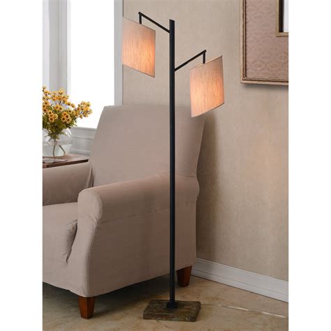 Kenroy Home Solomon Slate And Oil Rubbed Bronze Floor Lamp Walmart