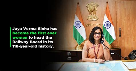 Jaya Verma Sinha Becomes First Woman To Be Appointed Railway Board S