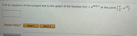 Solved .Find an equation of the tangent line to the graph of | Chegg.com