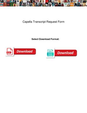 Fillable Online Capella Transcript Request Form Capella Transcript