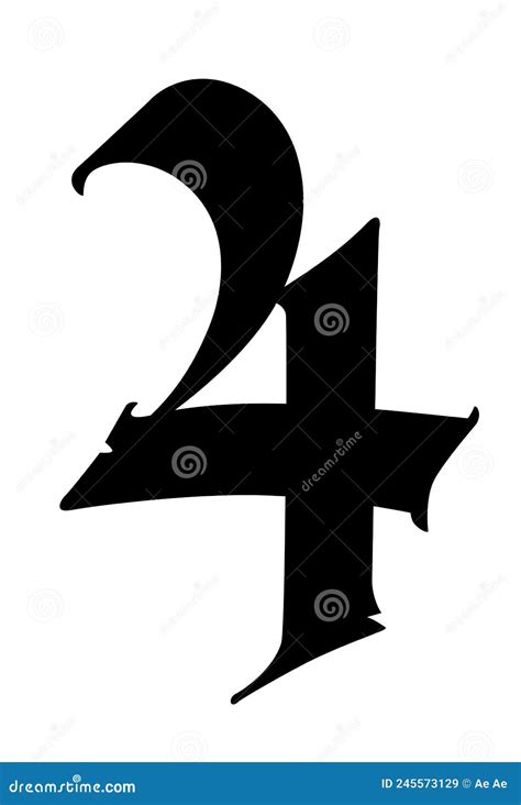 The Numbers Are In The Gothic Style. Vector. Symbols Isolated On White ...