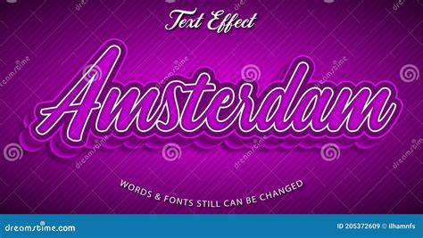 Estilo De Efeito De Texto Editável Amsterdam Ilustração do Vetor