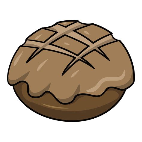 Delicious baked pie with filling, round bread, vector illustration in ...