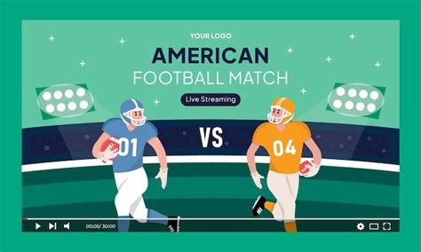 Flaches Design American Football Youtube Thumbnail Kostenlose Vektor